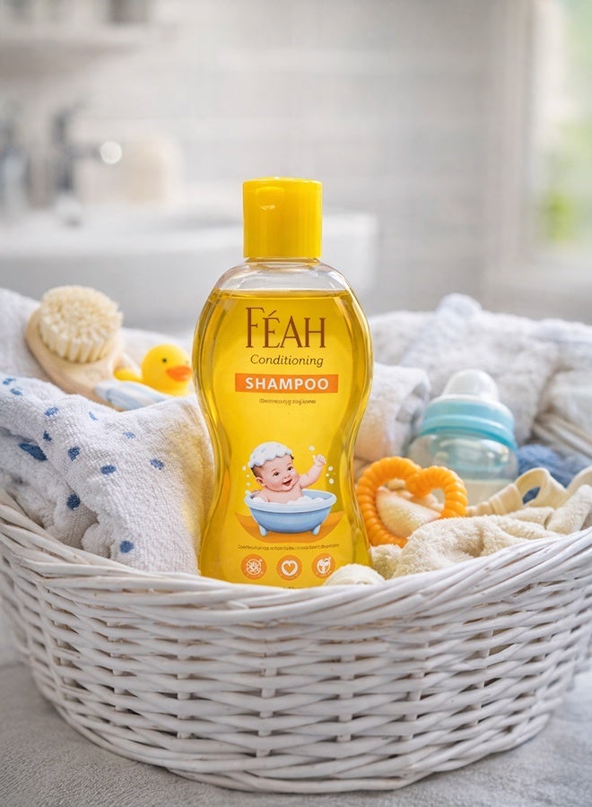 FEAH شامبو فياه 200 مل تركيبة لطيفة خالية من الدموع لشعر الأطفال الناعم والمرن والصحي - Image 4